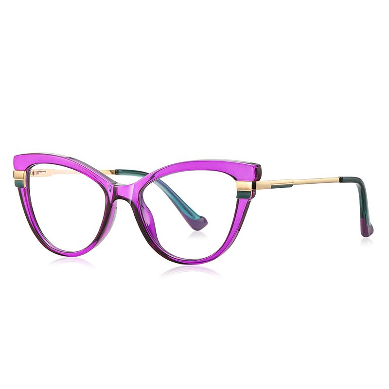 

Purple Frame Cat Eye Minus Sight Nearsighted Glasses For Women Spring Hinge Student Short-Sight Eyewear 0 -0.5 -0.75 To -6.0 Myopia -1.0