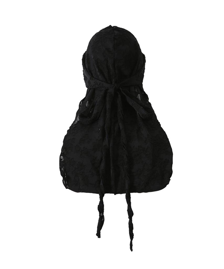 YUNE Lace Wrap Turban_[Black]