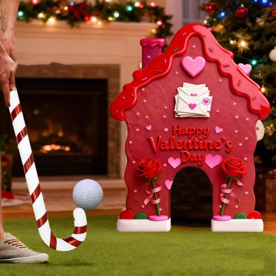 Yousheng Gingerbread Golf Game Set Mini Golf Course with Candy Cane Club And Balls Christmas Party Game for Family Indoor Home Office Fun
