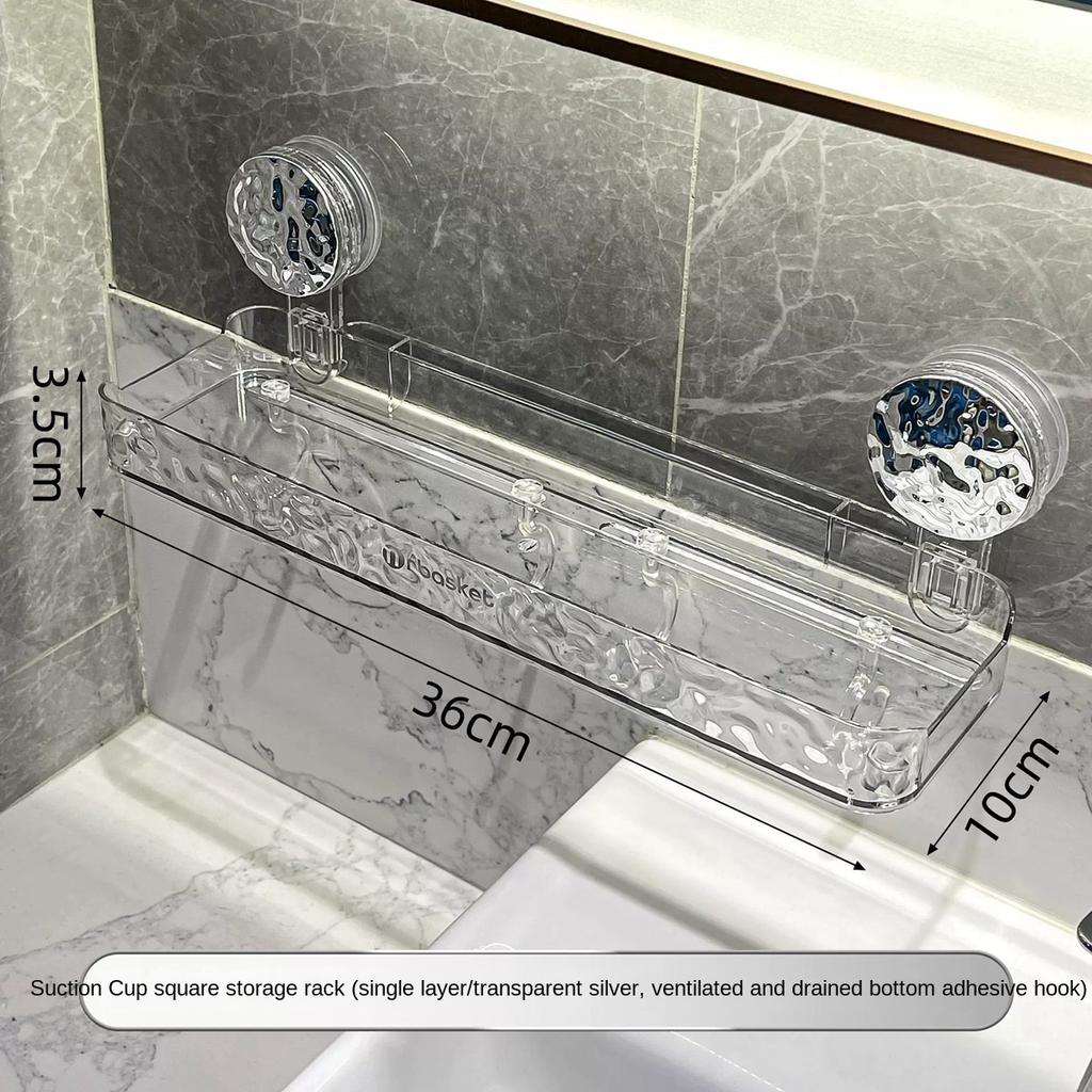 Bathroom Suction Cup Triangle Storage Rack Without Punching Wall-mounted Shelf Bathroom Toilet Washbasin Corner Storage Rack