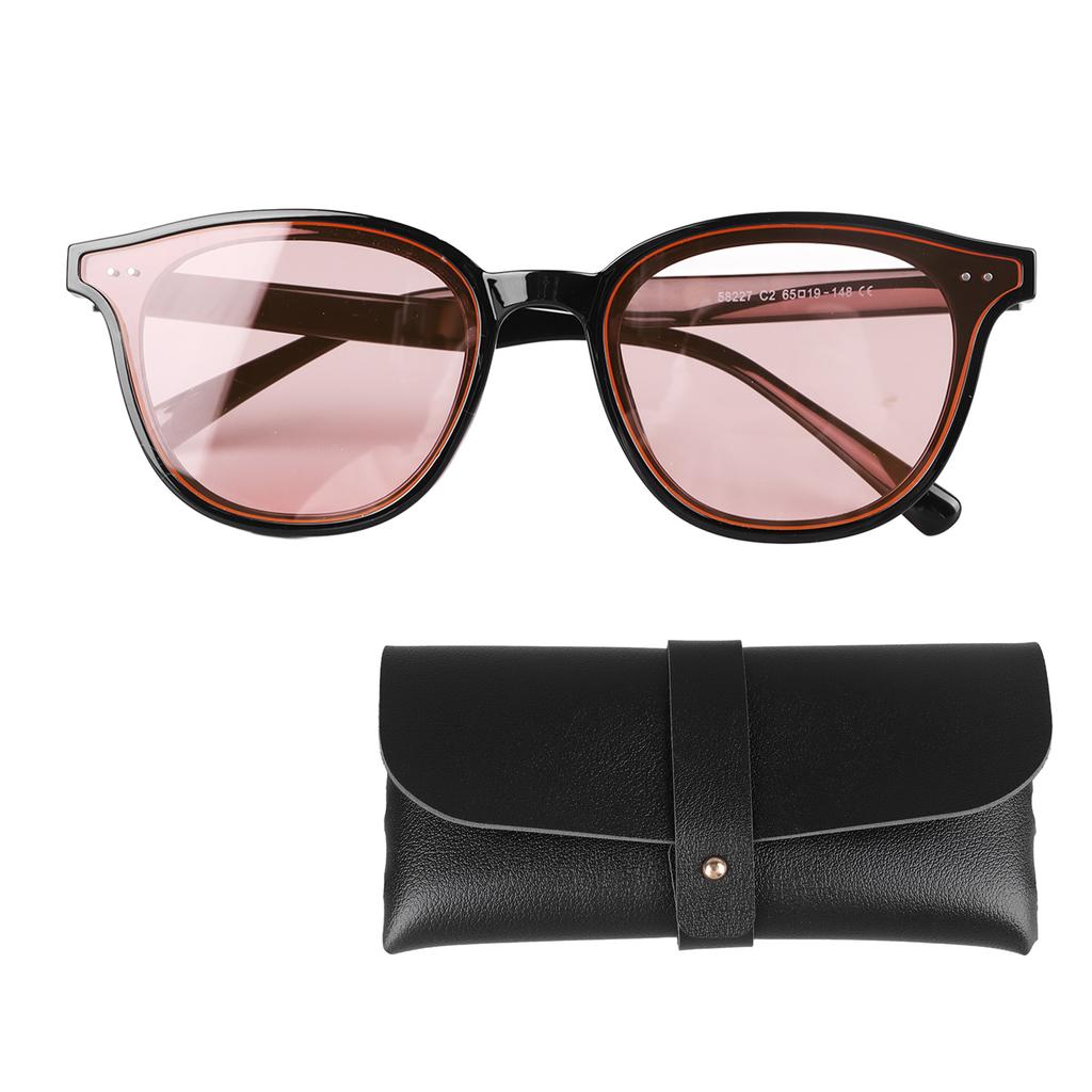 Women Sunglasses Stylish Lightweight Lady UV Protection Glasses for Outdoor Travel Black Frame Pink