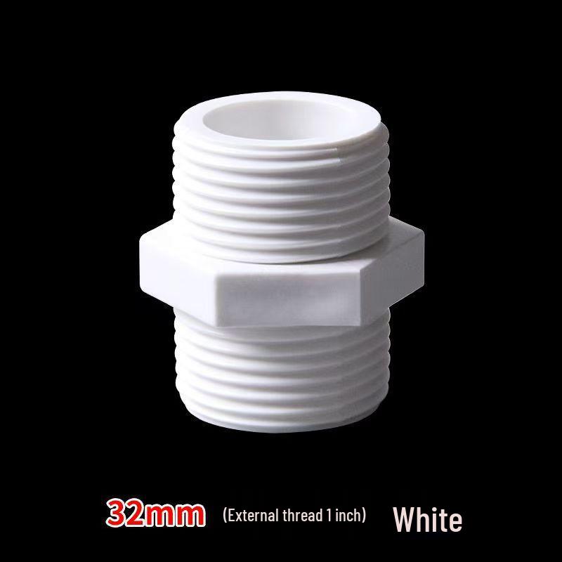 PVC Double Male Thread Connector for Water Supply Pipe (4, 20, 6, 25, 32 Points)