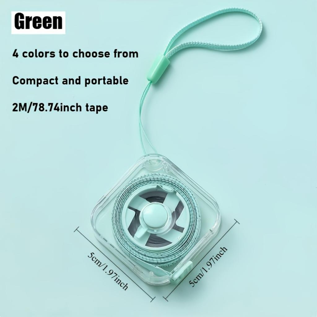Cute Mini Soft Tape Measure, Portable and Extendable Lock - Durable and Easy To Store, Can Wipe Transparent Shell and Suspension Ring