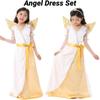 Princess Dress For Girls Elegant White Angel Costume For Children's Performances