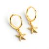 Korean Jewelley Women Sterling Silver Tone Starfish Bead Stud Earrings Gathering Gathering Nuptial Wedding Occasion Pendientes Eh714Trendy Stud