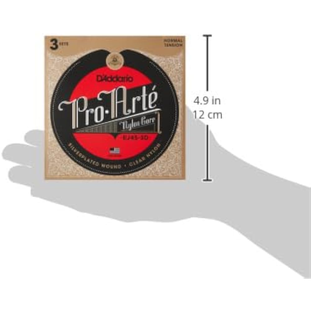 D'Addario Daddario Classical Guitar Strings Pro Arte Silver/Clear Normal EJ45-3D 3 Set Pack [Dome...