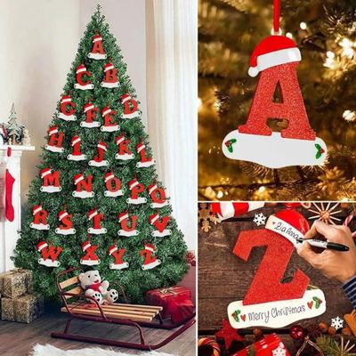Weihnachten 26 Buchstaben Hut Weihnachtsbaum Dekoration für Zuhause 2023 Weihnachtsbaum Ornament Geschenk Navidad Natal 2024