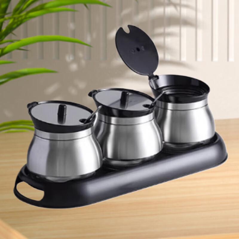 Modern Carbon Steel Tabletop Seasoning Set