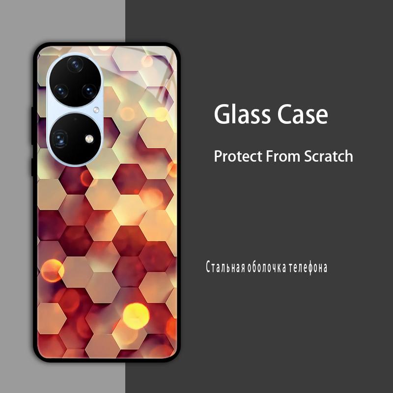 For Huawei P50 Pro Case P50E P 50 Luxury Tempered Glass Phone Case For Huawei P50 E Back Cover Fashion Protective Coque P50Pro