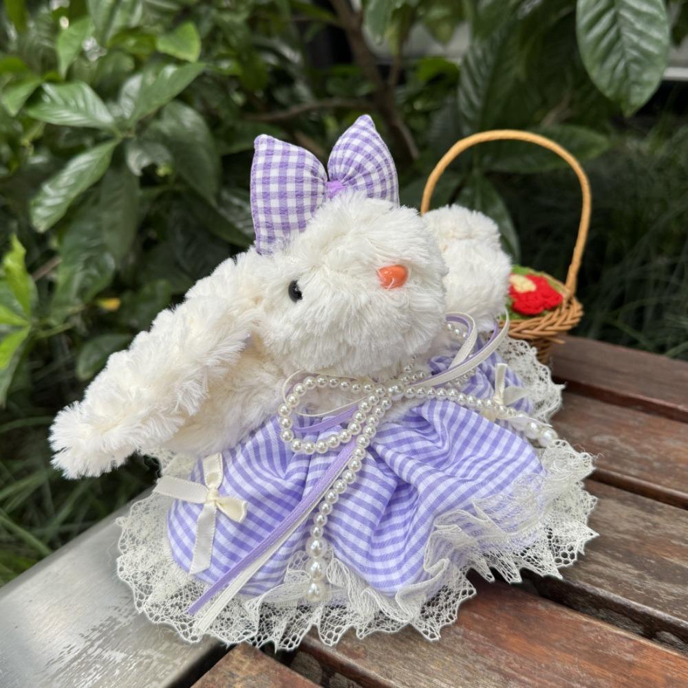 

Bow Plush Rabbit Keychain Stuffed Drooping Ear Rabbit Pendant Rabbit Doll Keyring As Kids Gift style H