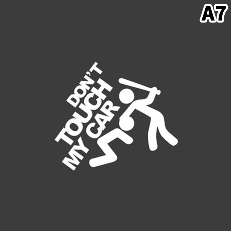 1pc Car Sticker Don't Touch My Car Creative Funny Reflective Car Decoration Stickers Car Window Accessories Car Body Decal