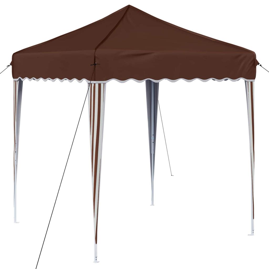 Pop Up Party Tent 195 X 195 X 245 Cm Brown Oxford Fabric