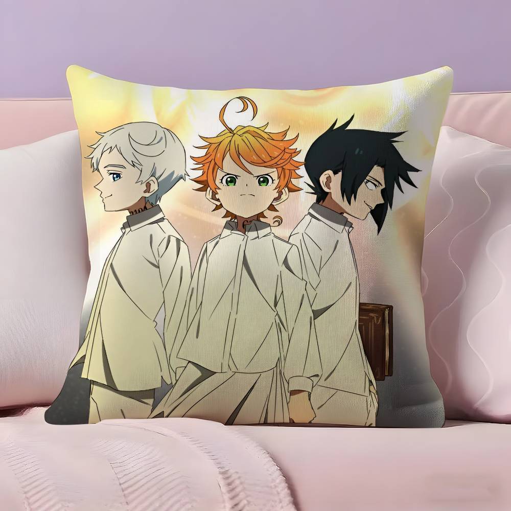 Anime The P-Promised n-Neverland Pillow Case Anti-dustmite Pillowcase Invisible Zipper Silky Short Plush Sofa Cushion Cover