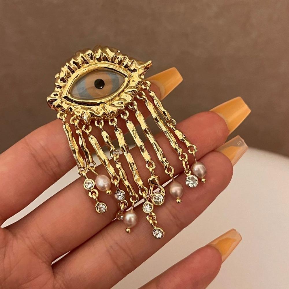 Exaggerated Eyes of Demon Stud Earring Pearl Devil's Eye Ring Devil's Eye Earrings  Party Favors