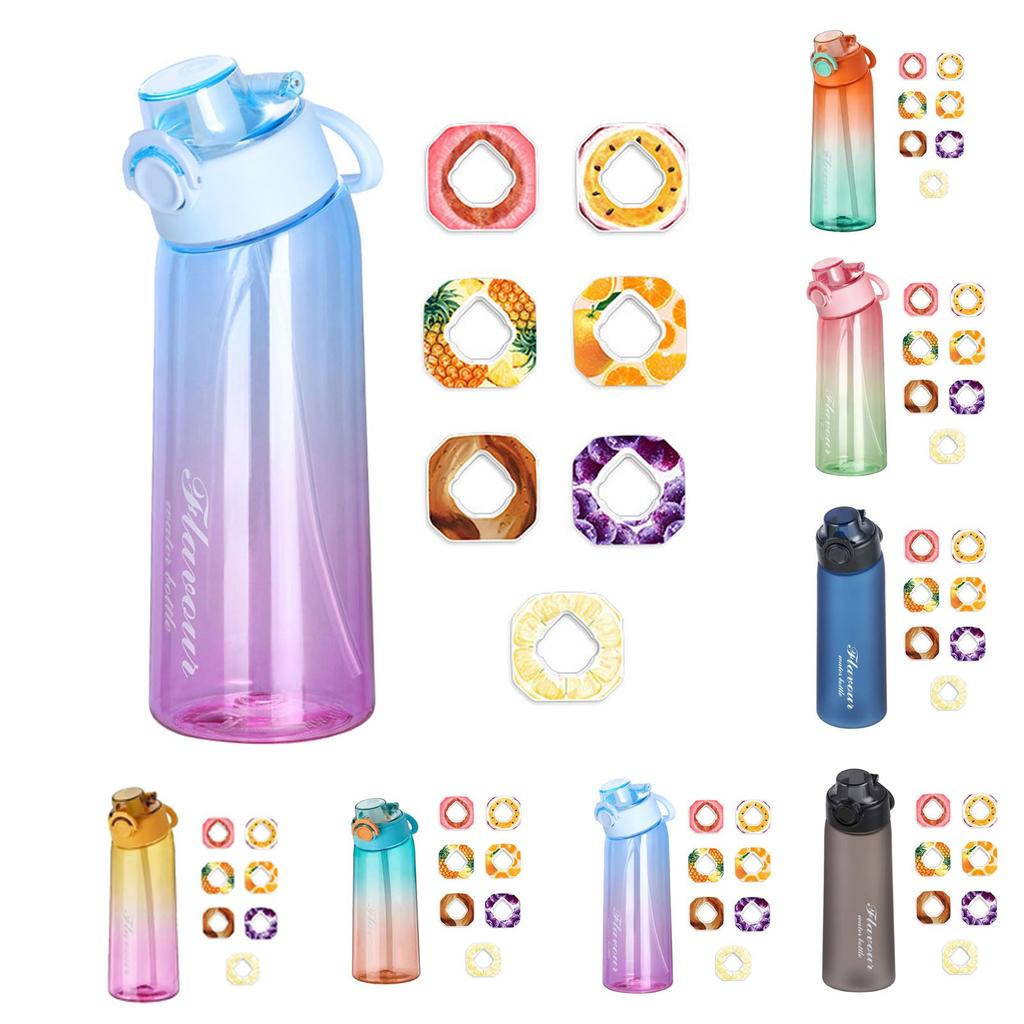 Water Bottle With 7 Pods, 900ML Fruit Water Bottle, 0% Sugar Water Cup, Sports Water Cup