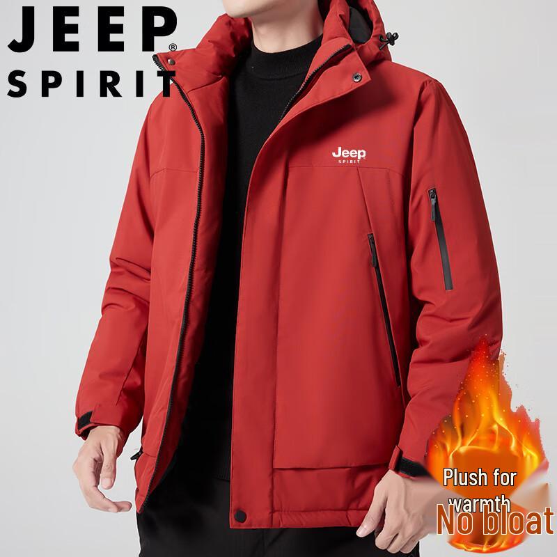 JEEP SPIRIT Men's Casual Hooded Padded Winter Jacket