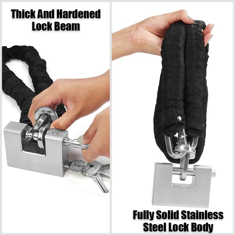 High Security Heavy Duty D-Shaped Padlock with 3 Keys Rust-proof Steel Lock for Garage Door Containers Gates and Warehouses