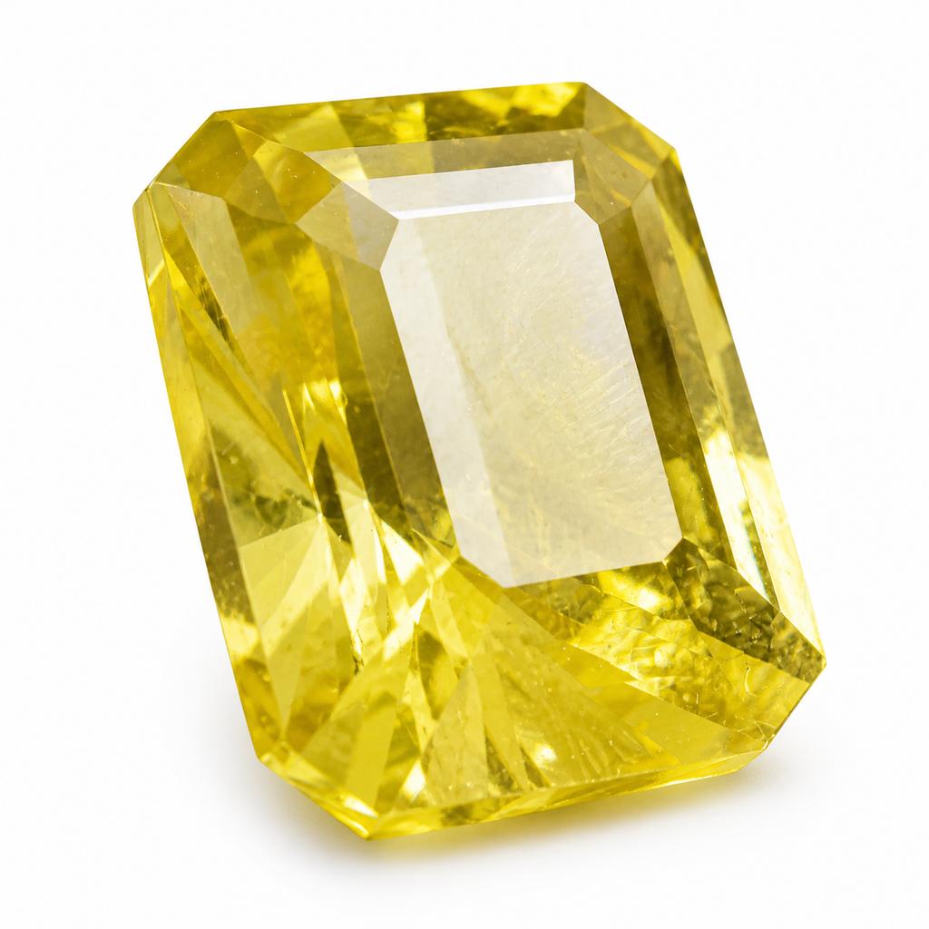 Natural Yellow Sapphire Loose Gemstone 9.55 Ct Emerald Cut September Birthstone for Gem Collections