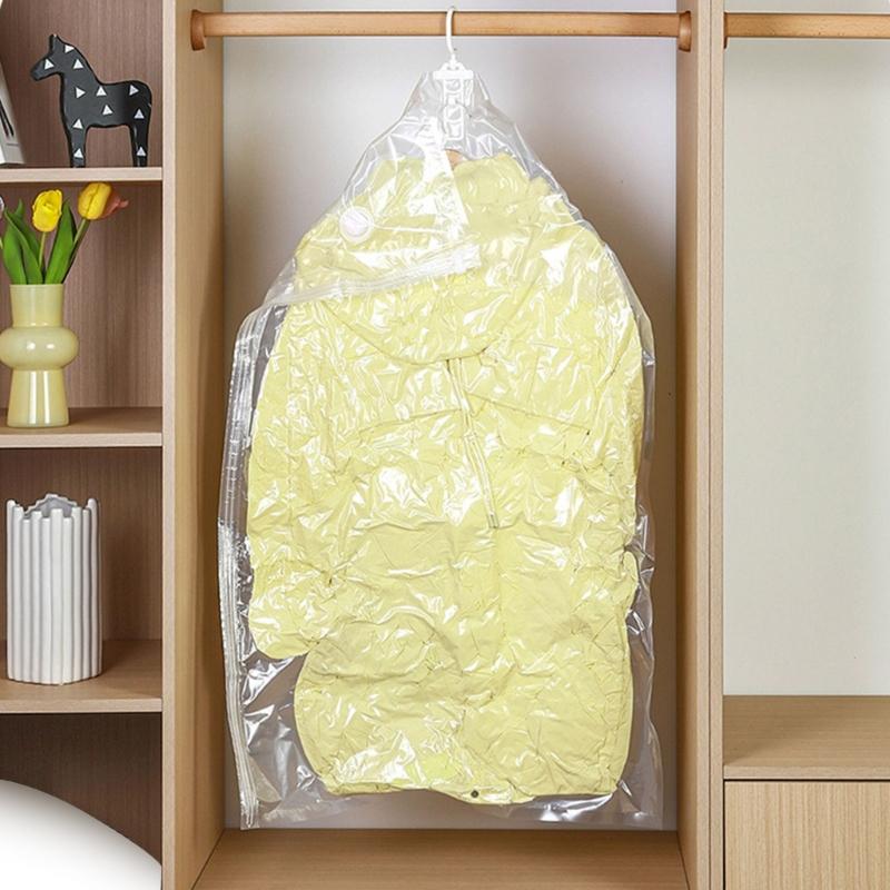 Pack of 6 Multiple Size Hanging Vacuum Storage Bags Offering Wrinkle Prevention and Dust Protective