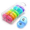 New Convenient Medicine Storage Box Seven Days 14/21/28 Grid Black Medicine Storage Box Plastic Storage Box Home Organizer