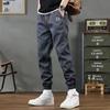 Street Casual Solid Color Patch Pockets Cargo Pants Men's Waist Drawstring Tie One's Feet All-match Trend High Quality Trousers
