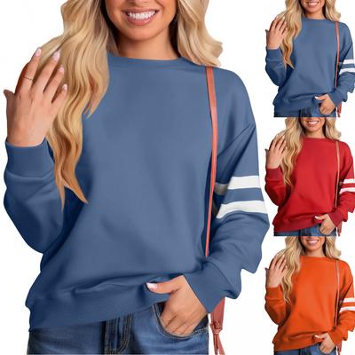 Damen Modisches Einfarbiges Langarm-Sweatshirt