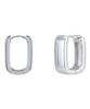 Alleun Silver 925 Square Bold One-Touch Silver Earrings Luxury