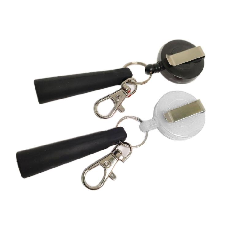 Elastic Pull Pen Sleeve with Key Ring Attachment Retractable Keychain Protects Pens from Damage in Backpacks and Desks