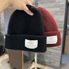Knitted Hat for Women In Autumn and Winter Korean Ins Style Fashion Letter Label Wool Blended Thick Warm and Cold Pullover Hat