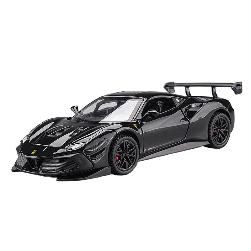 

1/32 Ferrari 488 Суперкар Сплавна Машина Литі та Іграшкові Транспортні Засоби Модель Машини Звук і Світло Інерційна Машина Іграшки Подарунки чорний