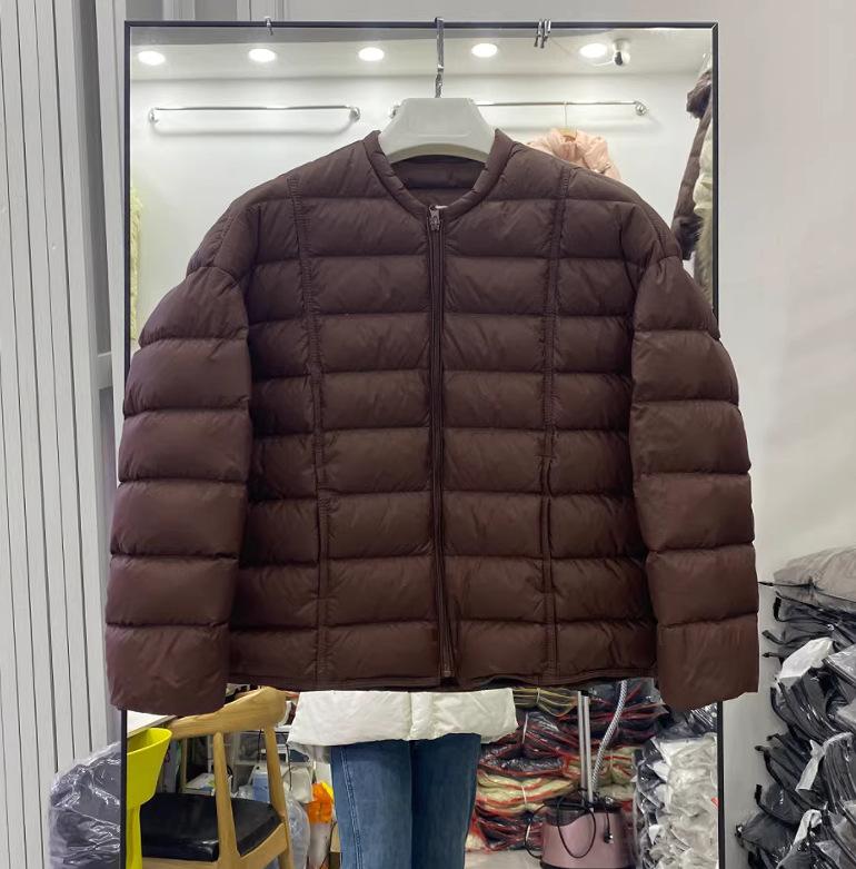 Down autumn and winter new women's short white duck down jacket women's long sleeves light and simple fashion warm jacket