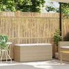 VidaXL Garden Bench with Beige Cushion 110x40x44 Cm Braided Resin, Outdoor Bench, Patio Bench, Garden Seat, Bench 4104149