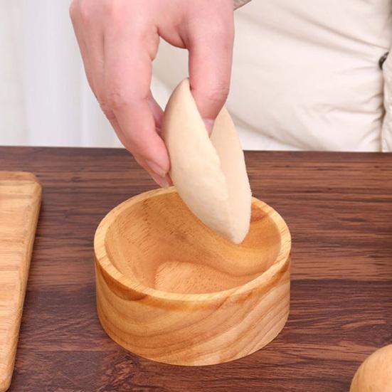 Drewniana Formka do Pierogów Okrągła Ręczna Praska do Ciasta Wontonów Wielofunkcyjne Narzędzie do Pierogów do Domowej Kuchni