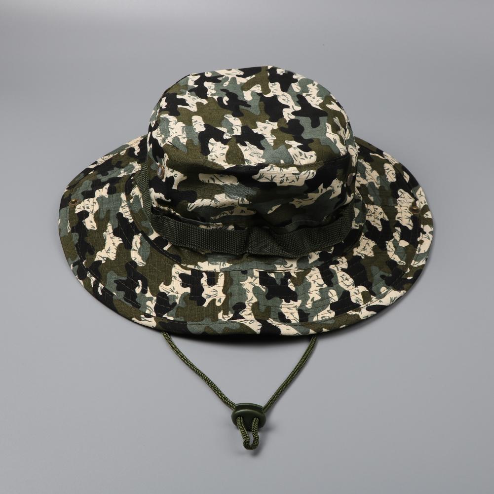 

Чоловічий камуфляжний капелюх тактичний US панама літній капелюх для полювання, походів, активного відпочинку, камуфляжна сонцезахисна кепка Bamboo Leaves