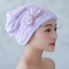 Thick Coral Fleece Hair Drying Cap With Bow Knot Women - Quick Dry Absorbent Towel Hat In Princess Style