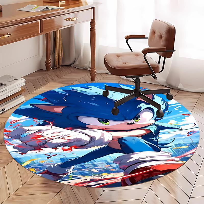 Runder Sonic-Teppich Teppich Stuhlteppich Bereichsteppich Eingang Fußmatten, für Bürostuhl Wohnzimmer Schlafzimmer Küche.