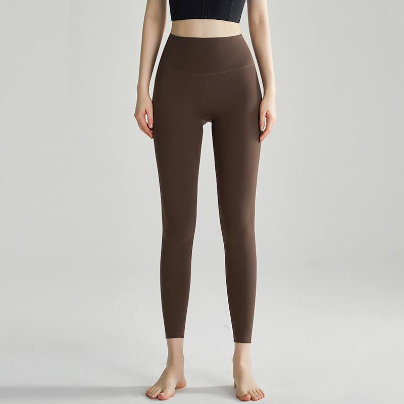 

LAHN High Waist Lycra Yoga Pants - Seamless, Hip-Lifting, Slimming Nude Feel Sportswear for Women Medium