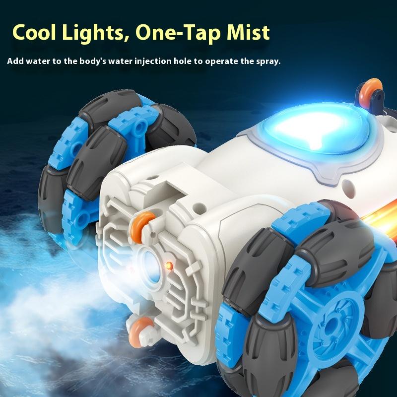 Remote Control Rocket Light Spray Toy Vertical Rotation Stunt Car Racing Children'S Gift Remote Control Stunt Rocket Toy