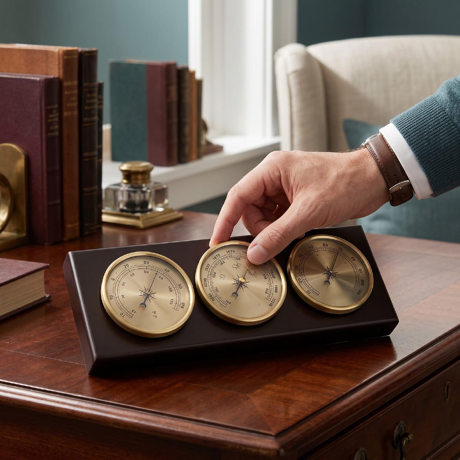 3-in-1 Retro   Analoge   Wandmontage Traditionele Weerinstrumenten   Barometer Thermometer Hygrometer voor   Decoratie