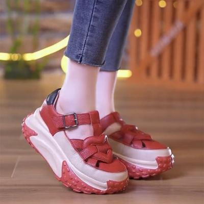 Soft Leather Dad Shoes Women's 2025 Summer New Retro Hollow Versatile Casual Sports Women's Shoes Platform Muffin Cool Single Shoes