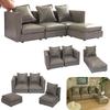 Simple Couch Mini Sofa Set Soft Fabric Dollhouses Furniture 1/12 Scale Compatible with Model Displays