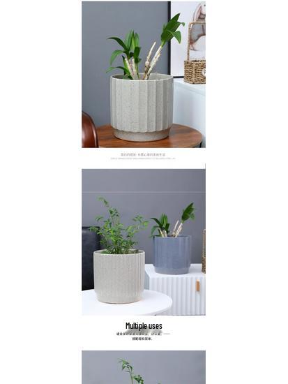 Large White Nordic Ceramic Pot - Tiger-Patterned Luxury Orchid Vase