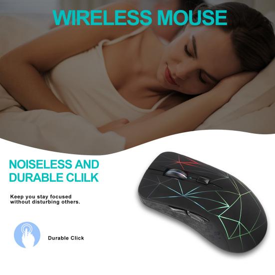 Bezdrátová myš Bluetooth Dobíjecí Dual Mode 3 Nastavitelné DPI 6 tlačítek Ergonomická optická herní myš pro PC Počítač Laptop