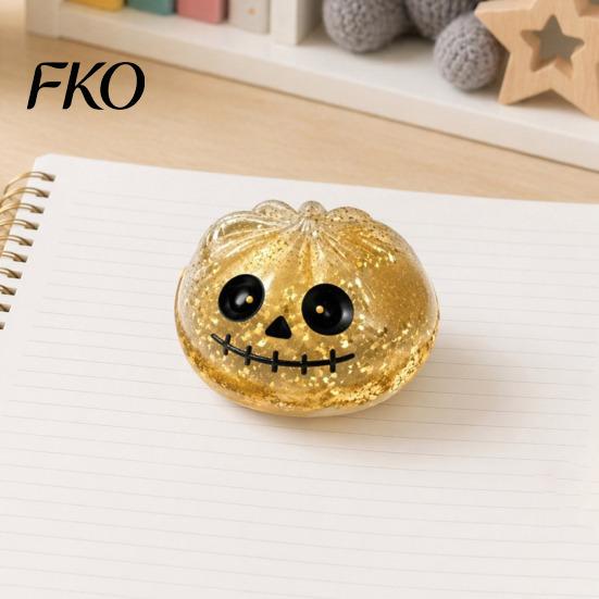 Squeeze Stress Ball Halloween Glitter Ball, TPR Slow Rising Fidget Toy, Gift for Children Ghost Pumpkin Eyeball Dumpling Decompression Kids