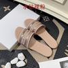 Spring Rhinestone Embroidery with Slippers Women Wear Beach Shoes Sheepskin Flat Sandals