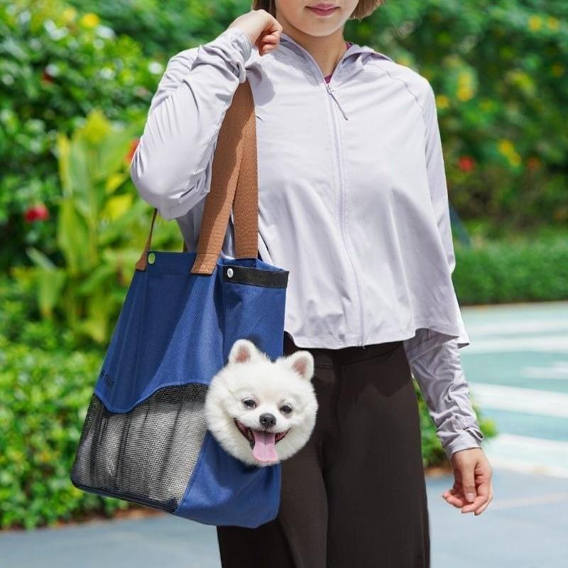 Breathable Pet Outing Bag Single-Shoulder with Hole Cat Carrier Bag Large Capacity Anti-Escape Pet Tote Bag Vet Visit