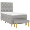 3137365 vidaXL Divan Bed with Mattress Light Grey 90x200 Cm Fabric