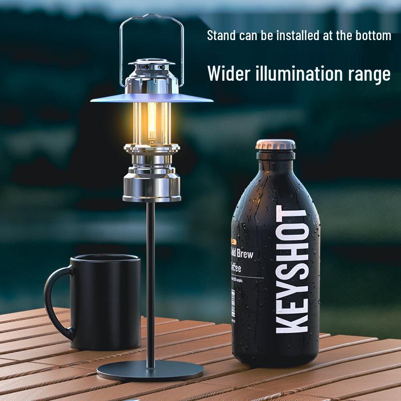 Portable Retro Oil Camping Lamp: USB Rechargeable Outdoor Stand & Atmosphere Light