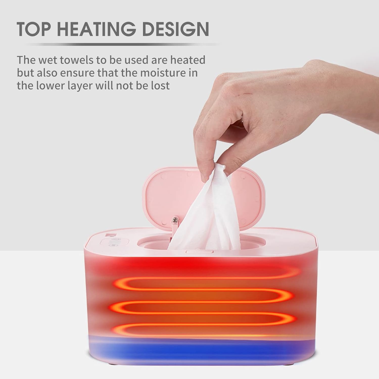 USB Baby Wet Wipe Warmer 3 Temperature Modes Diaper Wipe Warmer 10W Constant Temperature Large ty Portable Baby Wet Wipe Warmer Dispenser for Home