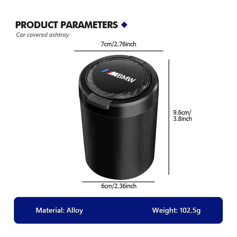 PGTK1 Car Portable Ashtray Garbag Can Multi-function Trash Bin For BMW Performance M E87 E30 E46 E28 F35 G20 E93 F20 X3 X